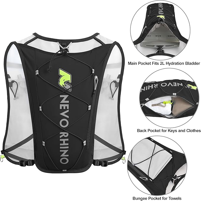 Waterproof Running Vest, 5.5L Breathable Running Hydration Vest with 1.5L Water Bladder, Water Vest for Hiking, Trail Marathon Race, Ideal for Women and Men