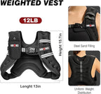 Weighted Vest, 6lbs/8lbs/12lbs/16lbs/20lbs/25lbs/30lbs Weights Vest for Women Men with Reflective Stripe for Workout, Strength Training, Running, Walking