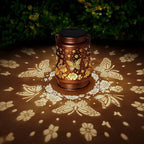 2 Pack Butterfly Solar Lanterns Outdoor Waterproof Rose Garden Decor Gifts for Women Mom Grandma Hanging Solar Lights Metal Lantern Decoration Outside for Yard,Patio,Backyard,Porch