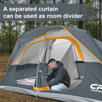 CAMPROS CP Tent 8 Person Camping Tents, Waterproof Windproof Family Tent with Top Rainfly, Large Mesh Windows, Double Layer, Easy Set Up, Portable with Carry Bag, for All Seasons