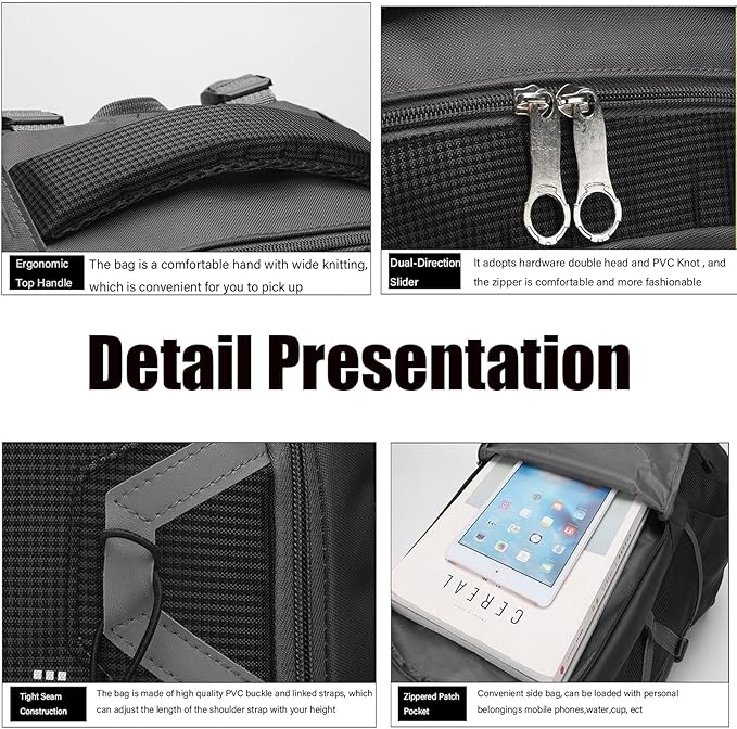 60L Hiking Backpack,Camping Backpack Lightweight Travel Daypack Waterproof Backpacking Bag for Men Women (Black)