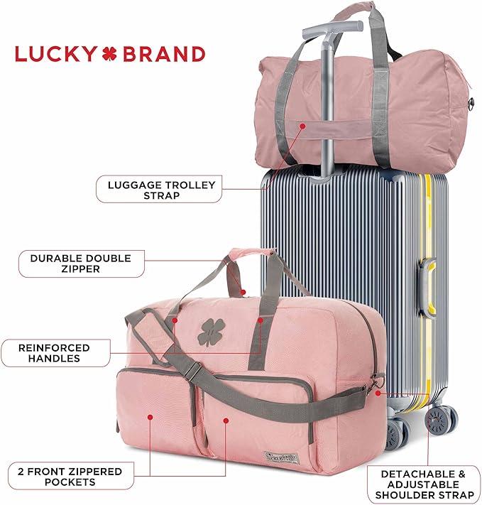 Lucky Travel Duffel Bags 85L, Gym Bag, Travel Bag & Large Duffle Bag for Men, Foldable Overnight Weekender Bags for Women & Men with Adjustable Shoulder Strap, Bridal Rose