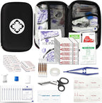 276PCS Small Travel First Aid Kit Supplies for Business, First Aid Emergency Set Backpacking Essentials Items Trauma Survival Kits for Outdoor Adventure, Black AMORNING