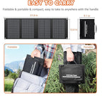 Apowking Portable Solar Panels 40W, Foldable Solar Panel Charger for 100-300W Portable Power Station, with Adjustable Kickstands, DC 18V Output, USB 3.0 and Type-C Ports for Camping Van RV Trip