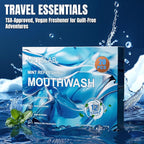 Portable Travel Size Mouthwash Packets - Mini Mint Mouthwash for Adults, Alcohol & Fluoride-Free, Freshens Breath for 12 Hours, Perfect for Date, Office, or Travel (Pack of 20)