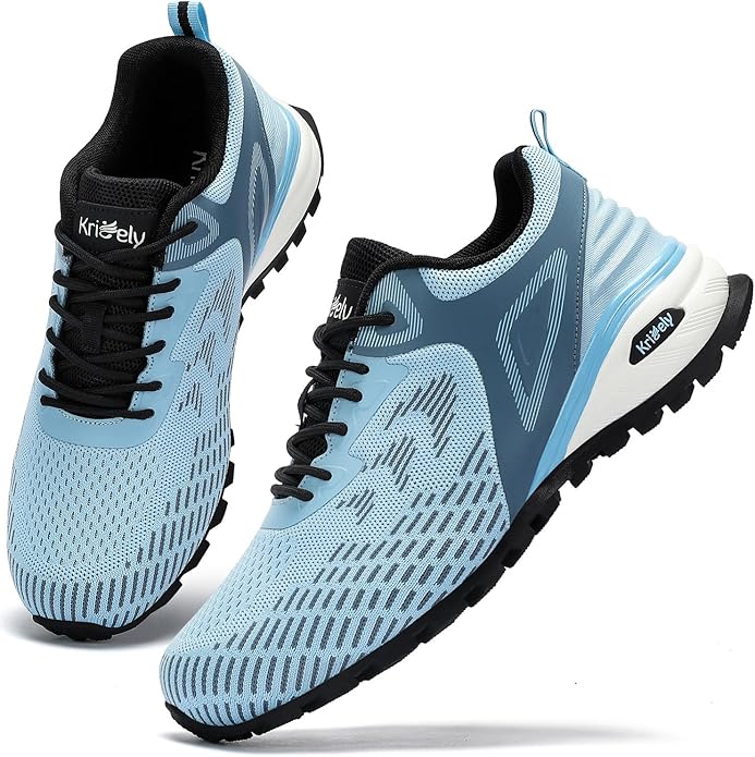 Kricely Men's Trail Running Shoes Non Slip Hiking Shoes Tennis Shoes Fashion Sneakers Workout Footwear