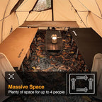 OneTigris ASH Canopy Hammock Hot Tent, Spacious Waterproof Windproof 4 Season Tent with Poles for Camping, Hiking, Bushcrafting, Survivalist, Car Trips