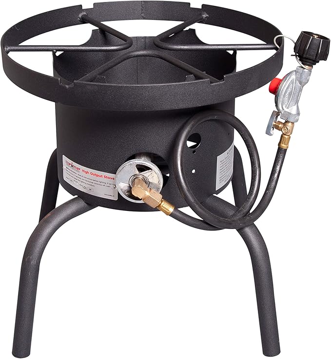 Camp Chef SHP-RL High Pressure Single Burner Cooker with Detachable legs and Round top, Black