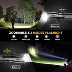 Rechargeable Flashlights High Lumens 6 Pack, Brighter Small Flashlight Powerful Tactical Flashlights Rechargeable, Waterproof LED Flashlight with 3 Zoomable Modes for Camping Emergency