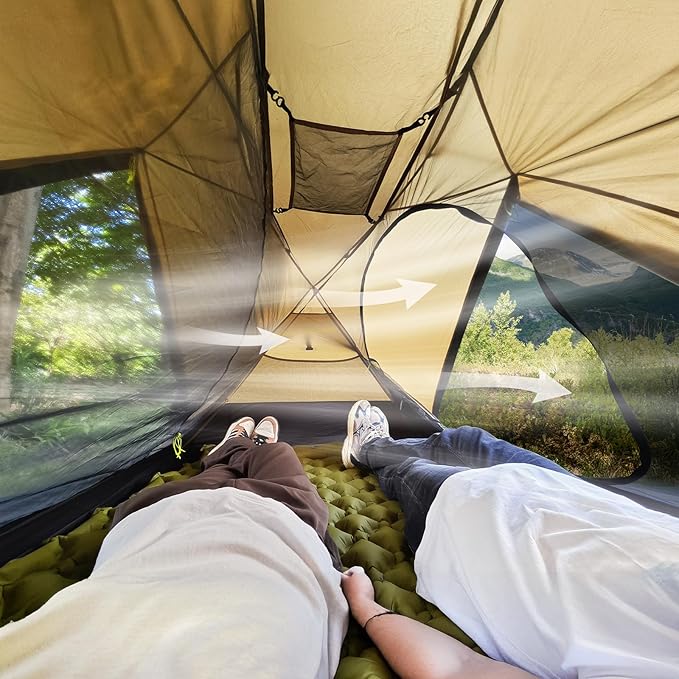 Night Cat Ultralight Backpacking Tent: Waterproof Lightweight Two People Camping Tent for Outdoor Hiking Trekking with Double Layers Aluminum Poles and Footprint