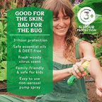 Badger Bug Spray, 3-Hour DEET-Free Mosquito Repellent, Family Friendly, Citronella & Organic Essential Oils, Natural & Vegan Insect Repellent Spray for Travel, 2.7 fl oz Aluminum Bottle, 2-Pack