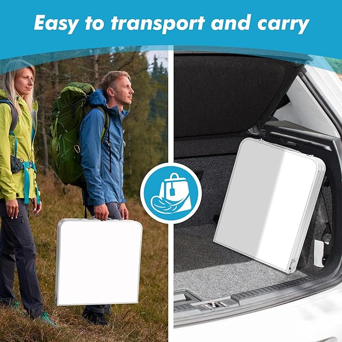 Camp Field Camping Folding Aluminum Table with Adjustable Legs for Outdoor Travel Beach, Backyards, BBQ, Party and Picnic Foldable Table