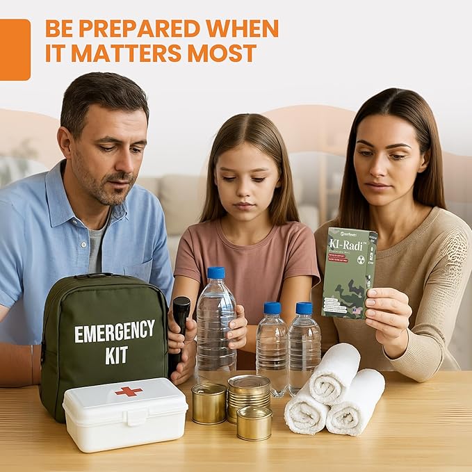 EarthNutri KI-Radi™ Potassium Iodide Tablets 65 mg – High Potency Iodine Supplement for Thyroid Support, Emergency Preparedness – Potassium Supplement in Foil-Foil Blister Seal – 200 Tablets (10 Pack)