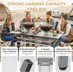 KingCamp Folding Camping Table, Aluminum Roll-Up Camp Table, Large Foldable Table for 6-8 Person, Outdoor Portable Tables with Carry Bag, 180 LBS Heavy Duty Load (Silver+Mesh：53.5" × 27.5")