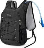 BOVIP Lightweight Hydration Back,15L Multipurpose Hiking Backpack with 1.5L Water Bladder ,Hydro Water Daypack for Cycling Hiking Rave for Men Women
