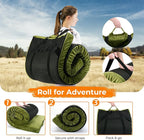 BDEUS Memory Foam Camping Mattress Pad 3inch Waterproof Roll Up Bed Sleeping Mat for Adults Portable Roll Up Mattress for Travel Guest Floor Bed Cot Mattress for Car, Tent