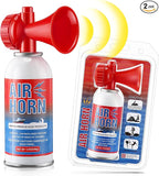 2 Pack Large Air Horn for Safety 3.5oz, 122dB Very Loud Marine Air Horn for Boat, Coast Guard Approved, Great for Boat & Marine Safety, Sporting Events, Travels, Hiking (Red)
