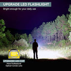 LETMY Tactical Flashlight - 2 Pack Bright Military Grade LED Flashlights High Lumens - Portable Handheld Flash Light, 5 Modes Zoomable Waterproof Flashlights for Home Emergency Camping- Gray