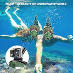 Full Face Snorkel Mask for Adults Teen, Snorkeling Gear with Detachable Camera Mount,Panoramic 180° View, Anti-Fog Anti-Leak Snorkling Set for Man and Women