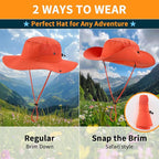 Home Prefer UPF50+ Mens Sun Hat Wide Brim Womens UV Protection Beach Bucket Hat for Fishing Hiking Snap Up Cowboy Hat