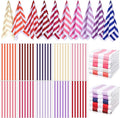 EBOOT 10 Pack Oversized Beach Towel Set Extra Large Pool Towels Microfiber Quick Dry Swim Blanket for Adult Women Men Face Hand Body Bath Travel Pool(Fancy Color,28 x 59 Inch,Cabana Stripe)