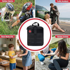 Survival First Aid Kit, MOLLE Medical Pouch Tactical First Aid Kit for Home, Car, Hiking, Travel, Camping, Black