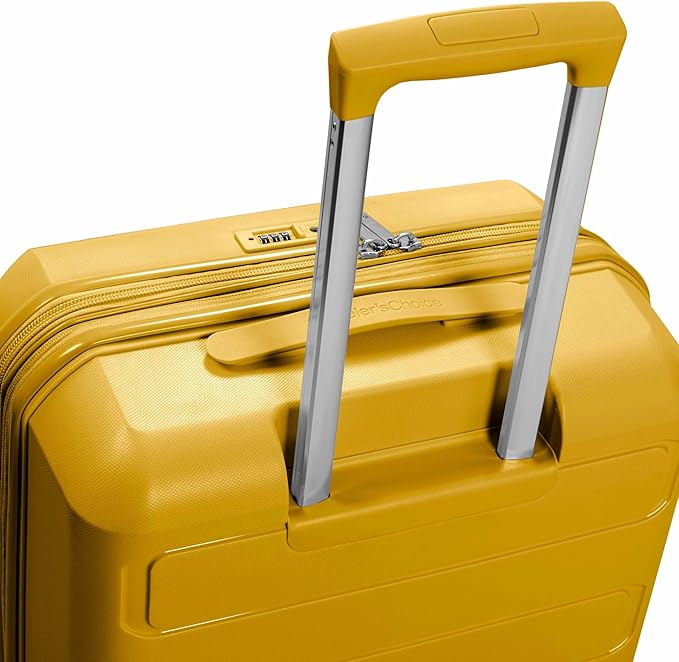 Traveler's Choice Pagosa Hardshell Expandable Luggage with Spinner Wheels, Yellow, 26-Inch Medium
