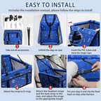 Dog Car Seat Foldable Dog Car Booster Seat Waterproof Breathable Oxford Travel Bag for Small to Medium Dogs, Puppies, and Pets-Pattern Blue