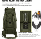 Mardingtop 75L Molle Hiking Internal Frame Backpacks with Rain Cover for Camping,Backpacking,Travelling