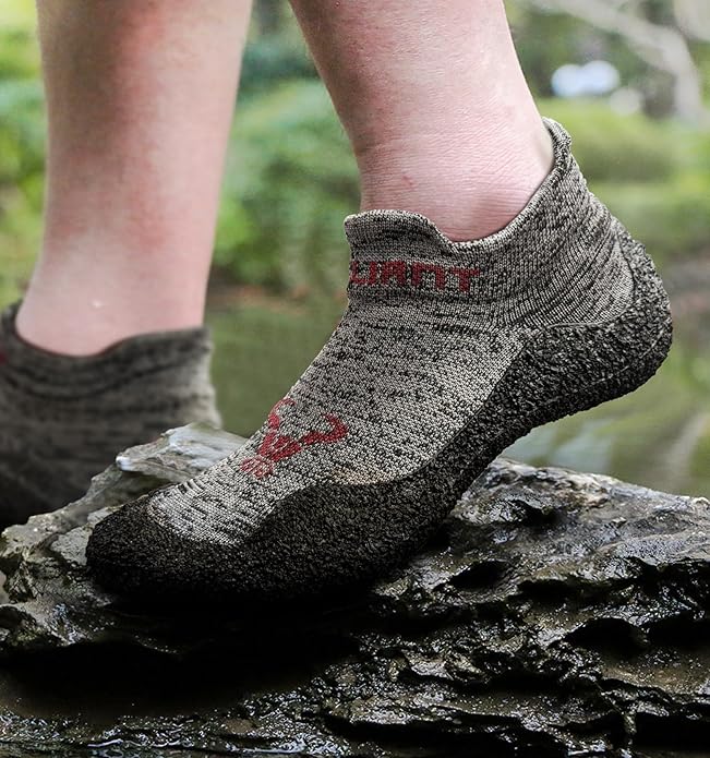 BULLIANT Men Slipper Socks,Grip Socks Hiking Water Shoes Barefoot Shoes for Outdoor Walking Exercises