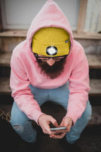 ATNKE LED Lighted Beanie Hat,USB Rechargeable 4 LED Running Headlamp Bright Cap with The Light Gifts for Men and Women