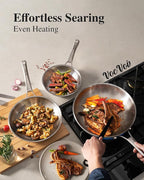 Stainless Steel Cookware Set,Tir-Ply Pots and Pans Set,13 Pcs Stainless Steel Induction Kitchen Cookware Sets,PFOA Free, Frying Pans,Saucepans,Saute Pan & Stock Pot,Compatible with All Cooktops