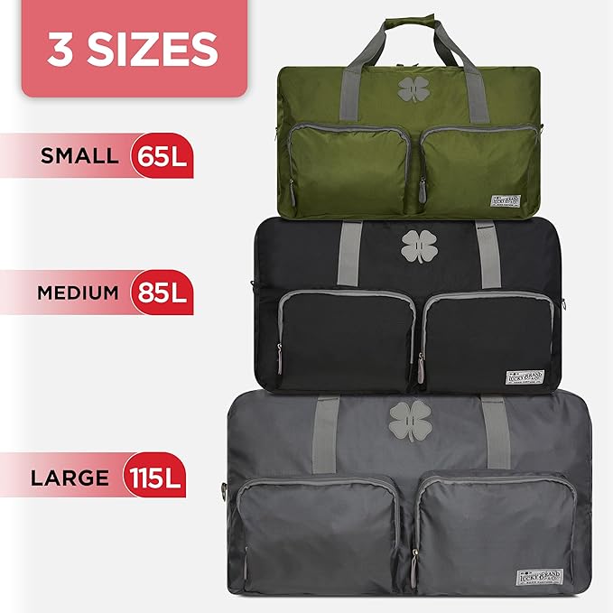 Lucky Travel Duffel Bags 85L, Gym Bag, Travel Bag & Large Duffle Bag for Men, Foldable Overnight Weekender Bags for Women & Men with Adjustable Shoulder Strap, Black