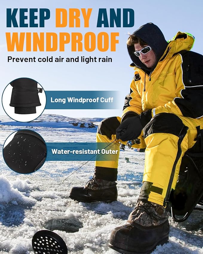 RIGWARL Winter Gloves Men and Women Medium-Thick, Gloves for Cold Weather with Thermal Plush, Touchscreen Running Glove Adjustable Zippered Wrist for Walking The Dog Hiking Camping Cycling Work