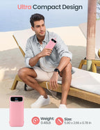 12000mAh Lightweight-Portable-Charger-Power-Bank with Built-in Cables and AC Wall Plug, PD20W USB-C Fast Charging Battery Pack, LED Display External Travel Phone Charger for All iPhone,Samsung,Android