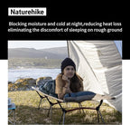 Naturehike ArmyWild Folding Camping Cot, Height Adjustable Ultralight Backpacking Cot, Portable Camping Bed for Camping Hiking Travel Home