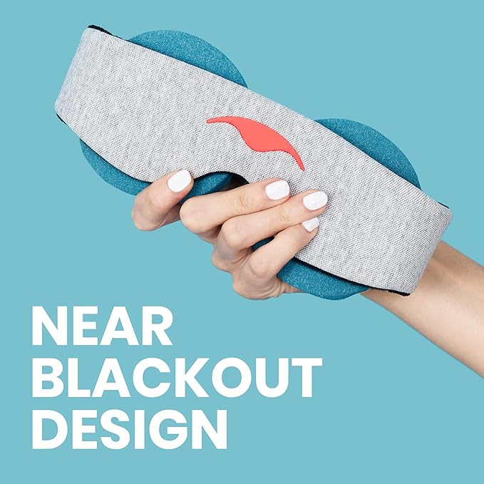 Manta Cool Sleep Mask – Blackout Eye Mask with Reusable Cooling Pads, Zero Eye Pressure and Adjustable Strap for Soothing Cool Relief