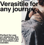 Gravel Layover Travel Blanket – Ultra-Lightweight, Warm Down Alternative with Carry Pouch (Black)