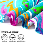 2 Packs Oversized Beach Towel Set 36 x 72 in Large Big Pool Camping Swim Clearance Soft Towels Travel Essentials Accessories Must Haves Vacation Necessities Adult Gifts Women Men Boho White Black