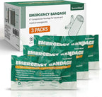 6 Inch 3 Packs Israeli Bandage - Emergency Bandage with Vacuum Sterile Package - for Wound Dressing, First Aid Kit, Medical Trauma Kit Refill