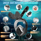 Devilfish Full Face Snorkel Mask Adults, Dry Top System Snorkeling Set with Foldable Sunglasses, 180 Degree Panoramic View Snorkel Gear, Scuba Diving Masks Anti-Leak & Anti-Fog