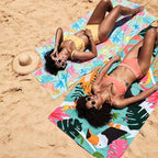 Dock & Bay Beach Towel - Quick Dry, Sand Free - Compact, Lightweight - 100% Recycled - Includes Bag - Aloha Glow - Extra Large (200x90cm, 78x35)