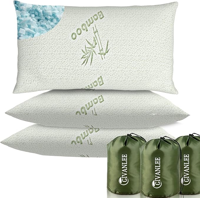 3 Pack Camping Pillow for Sleeping,Shredded Memory Foam Travel Pillow Compact & Packable with Storage Bag,Soft Cover,Small Pillow for Backpacking Hiking Gear & Accessories