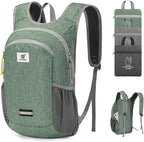 SKYSPER 10L Hiking Backpack, Foldable & Packable Lightweight Daypack for Travel, Collapsible Small Compact Hiking Backpack for Women & Men, Green