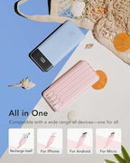 charmast 20000mAh Portable Charger with Built in Cables, 22.5W Travel Power Bank Fast Charging, USB C Cell Phone Battery Pack for iPhone 16/15/14/13/12/11 Series, iPad, Samsung, Android, Tablet