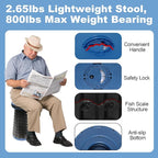 ALEVMOOM 18" Collapsible Stool, 800lbs Max Weight, Heavy Duty Portable Retractable Folding Telescoping Foldable Camping Stool for Adults Outdoor Fishing Travel BBQ (Navy)