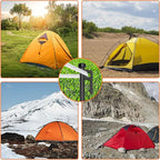 Eurmax USA 10 inch Multiuse Heavy Duty Steel Tent Stakes Tarp Pegs Camping Stakes for Outdoor Camping Canopy and tarp with 4 Ropes 10FT Length,8pcs(Black)