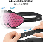 LitBear Breathable Sleep Mask, 3D Eye Mak Sleep for Side Sleepers Women Men, Light Blocking Sleeping Mask with Adjustable Strap, Soft Lightweight Eye Cover for Travel, Night Work, Nap, Office - Pink