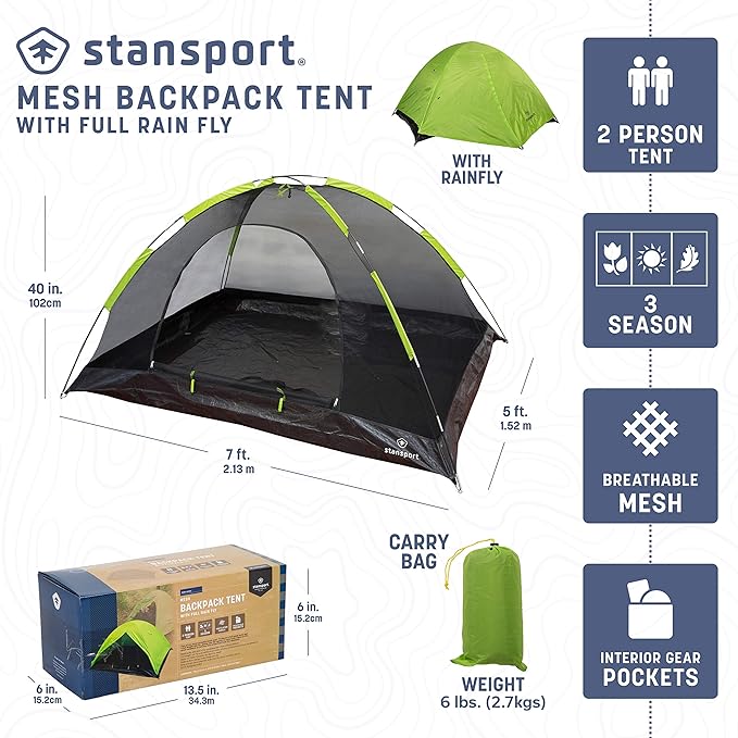 Stansport 2 Person Camping Tent