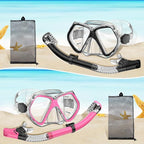 2 Pack Snorkeling Gear for Adults, Dry Snorkel, Mask Set Adult, Diving Scuba Mask, Scuba Gear, Swimming Goggles with Nose Cover, Swim Freediving Tempered Glass Panoramic View Travel Packages